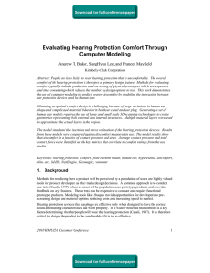 Evaluating Hearing Protection Comfort Through Computer Modeling