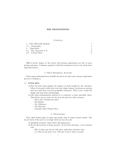 B2B  NEGOTIATIONS Contents 1.  Price Waterfall Analysis 1