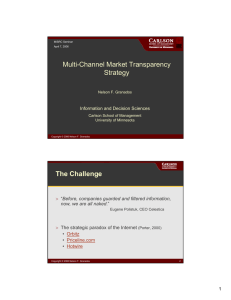 Multi-Channel Market Transparency Strategy The Challenge 1