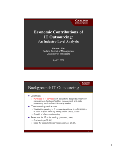 Background: IT Outsourcing Economic Contributions of IT Outsourcing: An Industry-Level Analysis