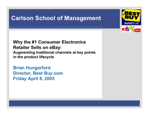 Carlson School of Management Why the #1 Consumer Electronics Brian Hungerford
