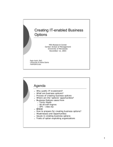 Creating IT-enabled Business Options Agenda