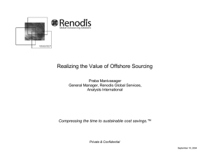 Realizing the Value of Offshore Sourcing Praba Manivasager