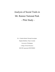Analysis of Social Trails in Mt. Rainier National Park
