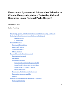 Uncertainty, Systems and Information Behavior in Climate Change Adaptation: Protecting Cultural