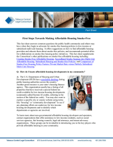 First Steps Towards Making Affordable Housing Smoke-Free