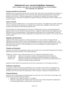Sabbatical Leave Award Guidelines Summary