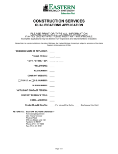 CONSTRUCTION SERVICES QUALIFICATIONS APPLICATION  PLEASE PRINT OR TYPE ALL INFORMATION