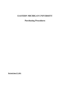 EASTERN MICHIGAN UNIVERSITY Purchasing Procedures Revised June 27, 2011