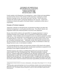 UNIVERSITY OF NORTH TEXAS DEPARTMENT OF ACCOUNTING Academic Workload Policy