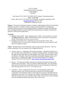 ACCT 5120-001 Information Systems in Accounting Course Syllabus Fall 2014
