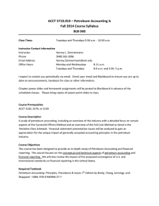 ACCT 5710.010 – Petroleum Accounting Is Fall 2014 Course Syllabus BLB 040