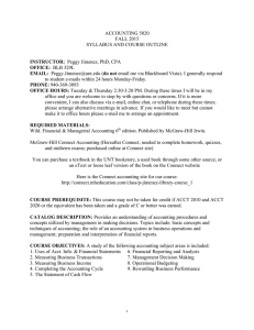 ACCOUNTING 5020 FALL 2015 SYLLABUS AND COURSE OUTLINE