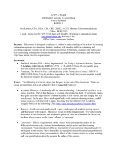 ACCT 5120-001 Information Systems in Accounting Course Syllabus Fall 2015