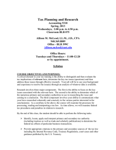 Tax Planning and Research