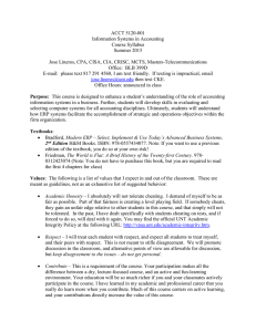 ACCT 5120-001 Information Systems in Accounting Course Syllabus Summer 2015