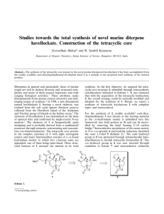 Studies towards the total synthesis of novel marine diterpene