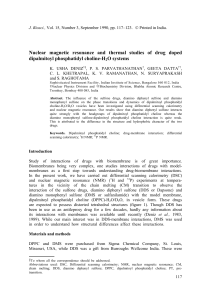 Nuclear magnetic resonance and thermal studies of drug doped O systems