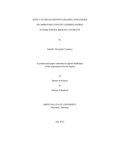 EFFECT OF METACOGNITIVE READING STRATEGIES ON IMPROVING CONCEPT UNDERSTANDING