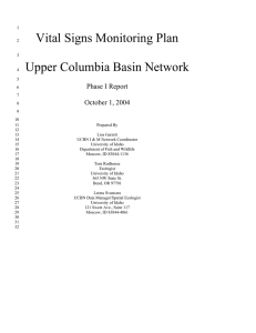 Vital Signs Monitoring Plan  Upper Columbia Basin Network Phase I Report