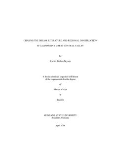 CHASING THE DREAM: LITERATURE AND REGIONAL CONSTRUCTION by