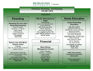 Home Education Parenting Fall 2014 Financial, Parenting , and Housing