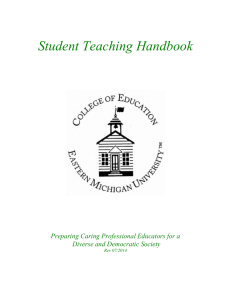Student Teaching Handbook Preparing Caring Professional Educators for a