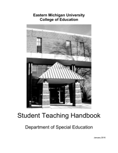 Student Teaching Handbook  Department of Special Education