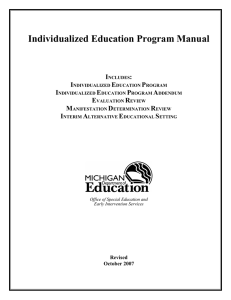 Individualized Education Program Manual I :