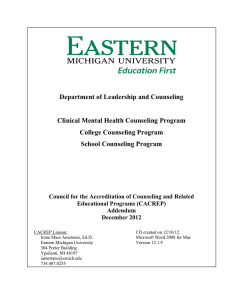 Department of Leadership and Counseling Clinical Mental Health Counseling Program