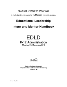 EDLD  Educational Leadership Intern and Mentor Handbook