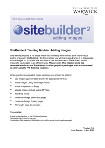 SiteBuilder2 Training Module: Adding images