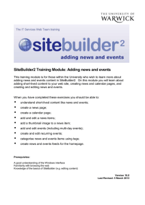 SiteBuilder2 Training Module: Adding news and events