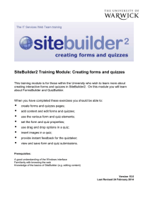 SiteBuilder2 Training Module: Creating forms and quizzes