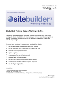 SiteBuilder2 Training Module: Working with files