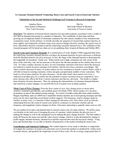 Is Consumer Demand Kinked? Estimating Menu Costs and Search Costs...  Submission to the Second Statistical Challenges in E-Commerce Research Symposium