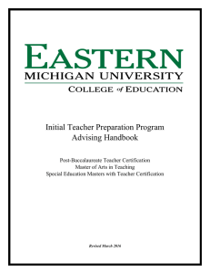 Initial Teacher Preparation Program Advising Handbook