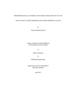 THERMOMECHANICAL TRAINING AND CHARACTERIZATION OF NI-TI-HF