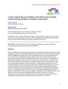 A Meta-analytic Review of Studies of the Effectiveness of Small-