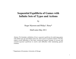 Sequential Equilibria of Games with Infinite Sets of Types and Actions  by