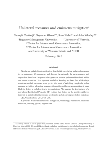 Unilateral measures and emissions mitigation
