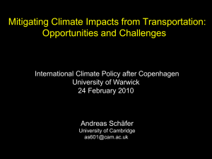 Mitigating Climate Impacts from Transportation: Opportunities and Challenges University of Warwick