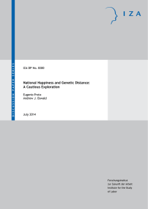 National Happiness and Genetic Distance: A Cautious Exploration IZA DP No. 8300