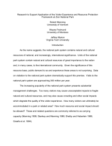 Research to Support Application of the Visitor Experience and Resource... Framework at Zion National Park