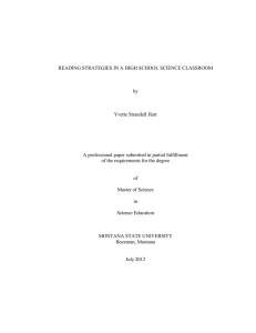 READING STRATEGIES IN A HIGH SCHOOL SCIENCE CLASSROOM by Yvette Strandell Hart