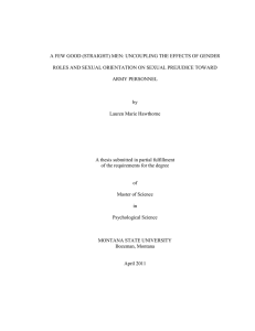 A FEW GOOD (STRAIGHT) MEN: UNCOUPLING THE EFFECTS OF GENDER
