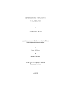 DIFFERENTIATED INSTRUCITON IN MATHEMATICS by