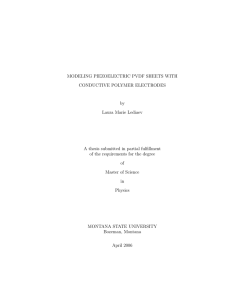 MODELING PIEZOELECTRIC PVDF SHEETS WITH CONDUCTIVE POLYMER ELECTRODES by Laura Marie Lediaev