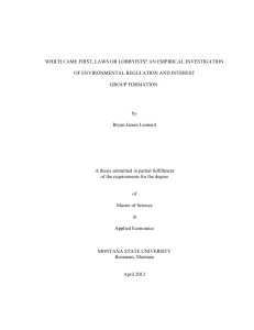 WHICH CAME FIRST, LAWS OR LOBBYISTS? AN EMPIRICAL INVESTIGATION