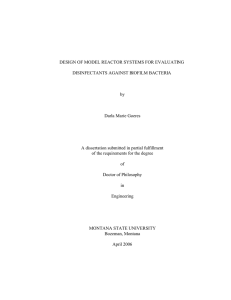 DESIGN OF MODEL REACTOR SYSTEMS FOR EVALUATING DISINFECTANTS AGAINST BIOFILM BACTERIA by